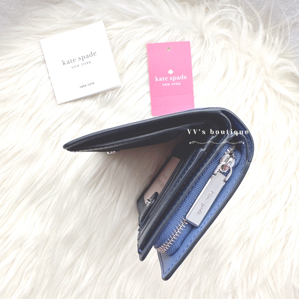 NWT Kate Spade Adel Medium Bifold Wallet Blueberry Cobbler WLRU6082 RARE FIND - Picture 7 of 8